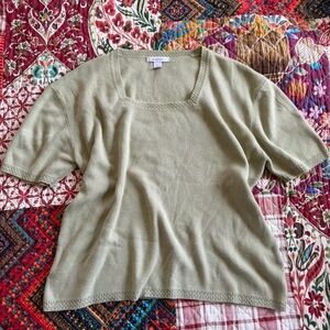 Dress Barn Square Neck Top in Sage Green